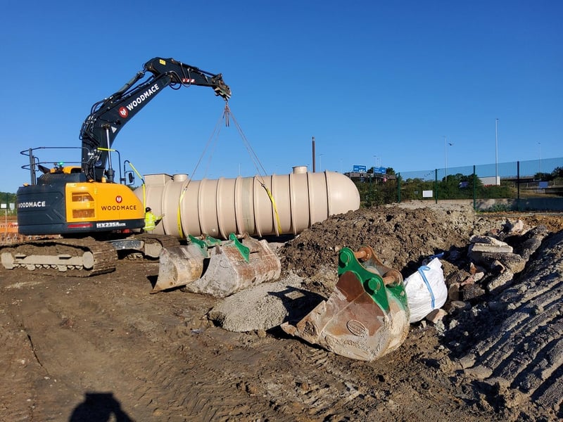 Portsmouth City Council has issued an update on the progress of Hilsea Lido.
Pictured: The 10.5m long backwash tank being lifted into place.