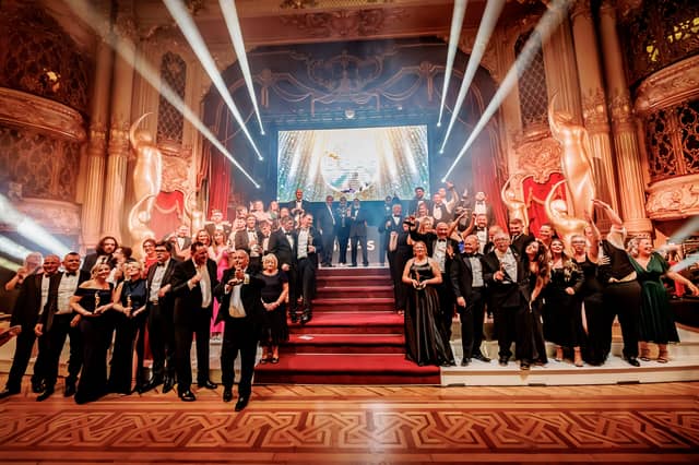 The 2024 BIBAs Awards winners on stage at the Blackpool tower ballroom.