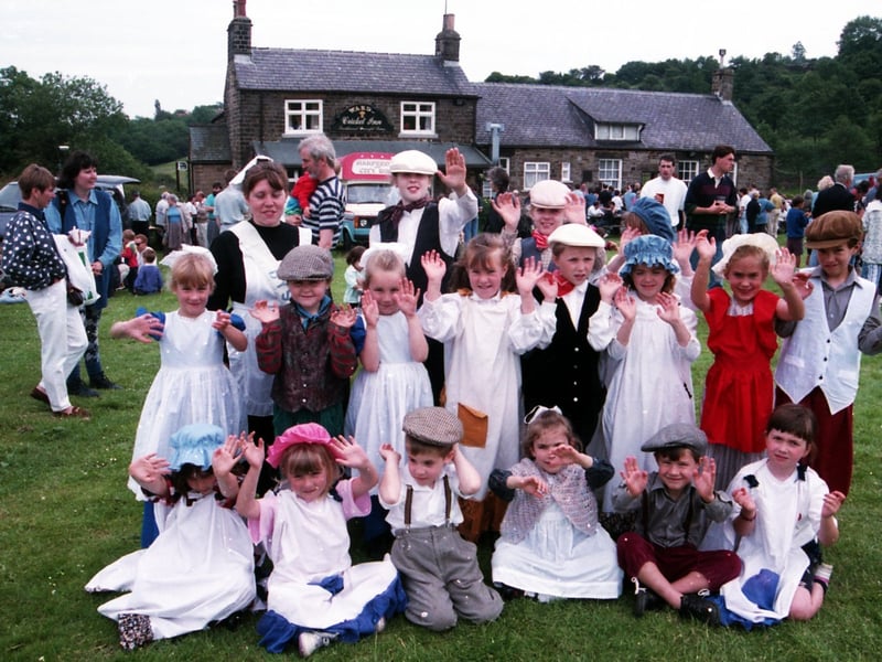 Children in fancy dress at the Totley Gala and Tunnel 100 celebrations in June 1994
