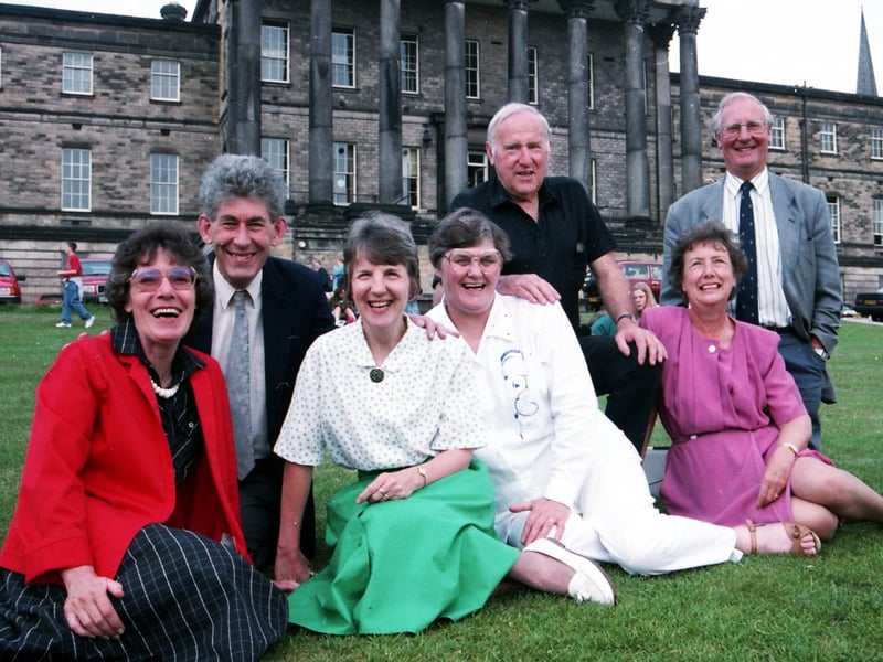 Seven teachers retiring from King Edward VII School, Sheffield, in July 1994