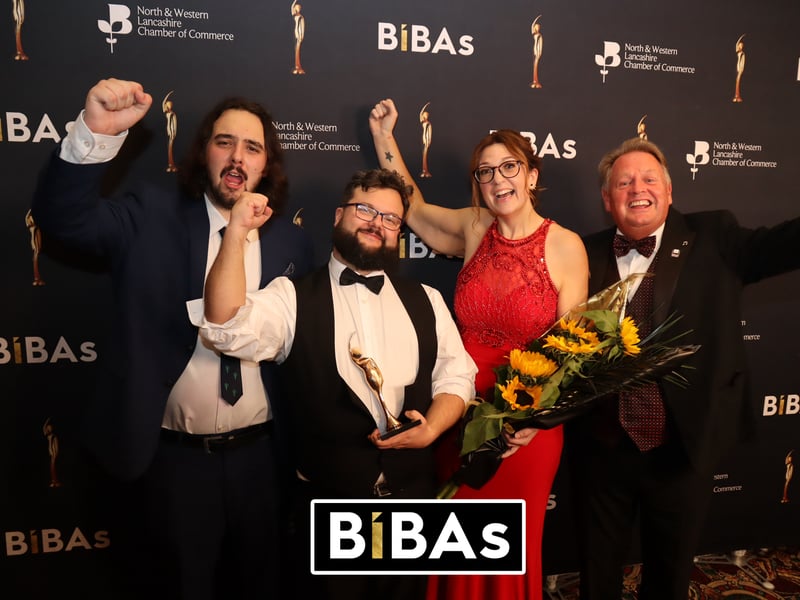 Everyone celebrating the BIBAs Awards hosted at the Blackpool tower ballroom