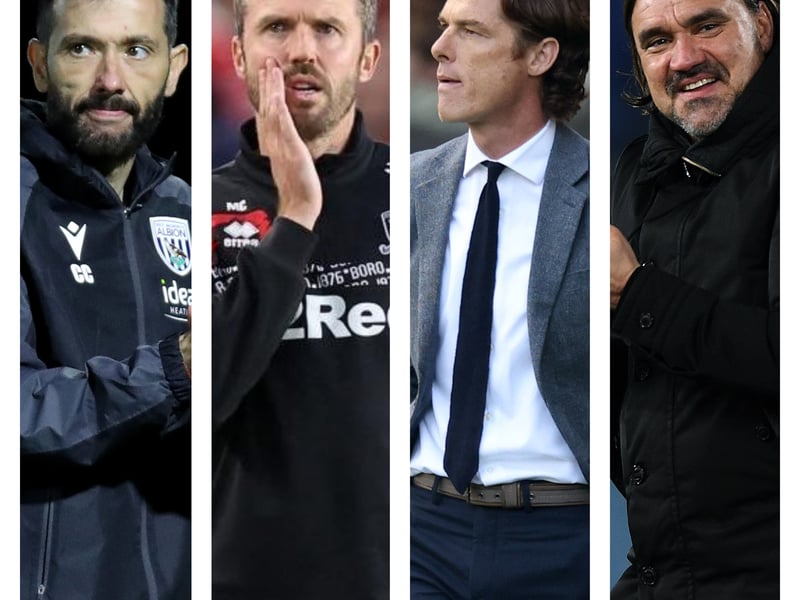 From left to right: Carlos Corberan, Michael Carrick, Scott Parker and Daniel Farke have all been speaking about Pompey this season.