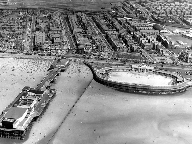 The open air pool at South Shore pictured from the air in the 1960's when it was already regarded as a white elephant