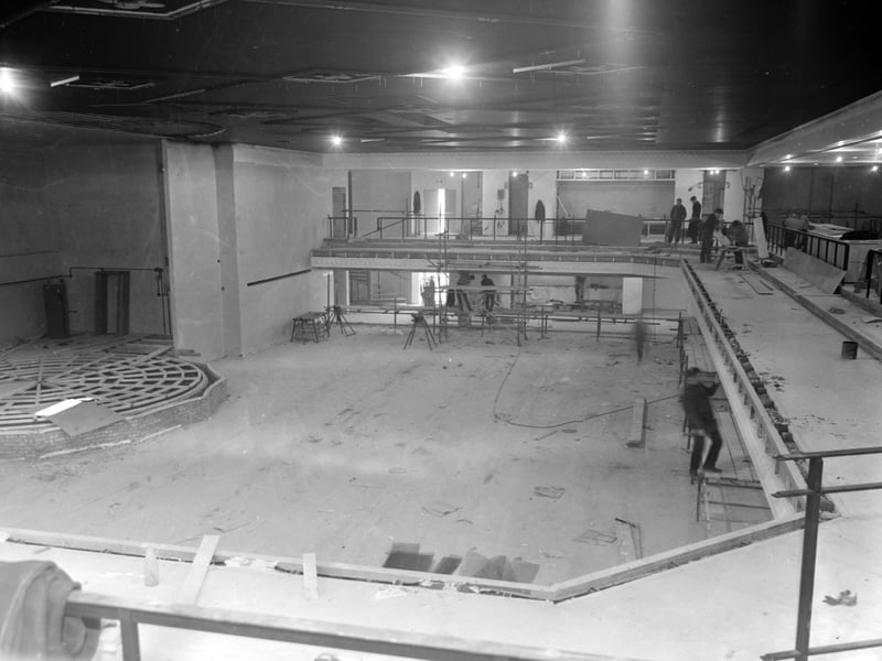The New World Ballroom under construction in 1964, with it's revolving stage, at the Mecca Locarno, Central Drive, Blackpool