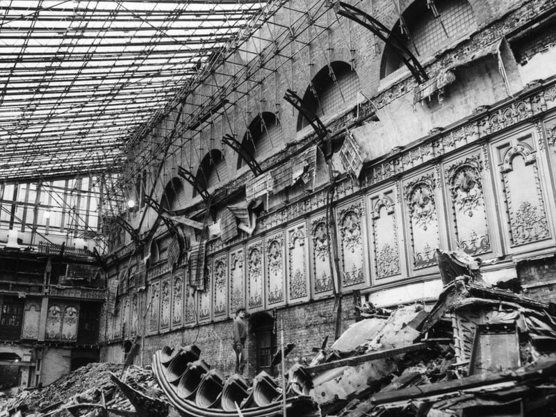 The destruction of the Indian Lounge inside Blackpool Winter Gardens at the end of the 1964 season to create the Planet Room