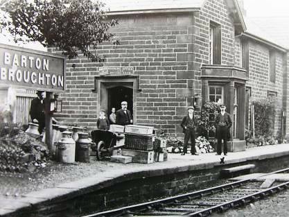 Barton & Broughton railway station, near Preston, which closed to passengers in May 1939 but remained open for goods traffic until 1965