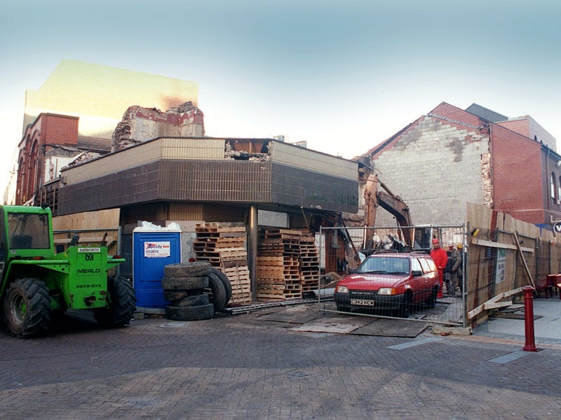 The site on the junction of Victoria Street and Bank Hey Street being demolished. It was Blackpool's oldest town centre building