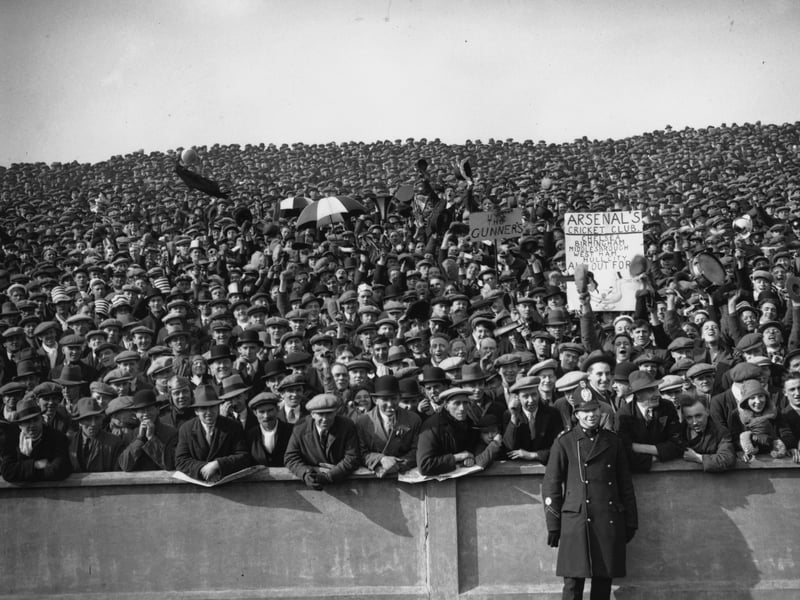 The crowd at an FA Cup semi-final between Arsenal and Hull City at Elland Road.