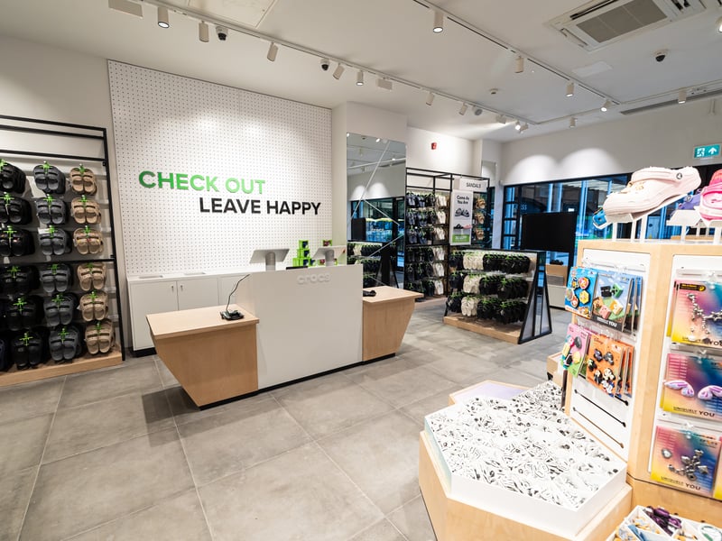 The Crocs store in Gunwharf Quays opened its doors at the beginning of the month. 
Take a look inside.