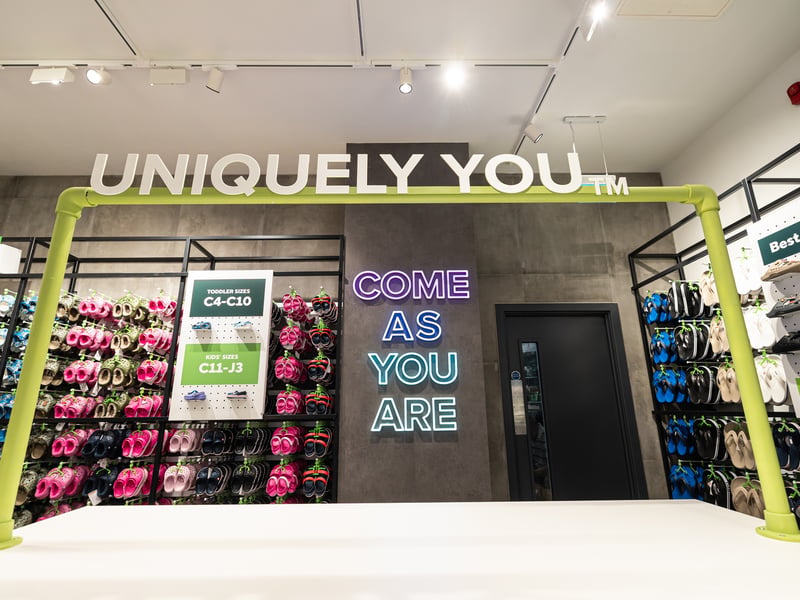 The Crocs store in Gunwharf Quays opened its doors at the beginning of the month. 
Take a look inside.