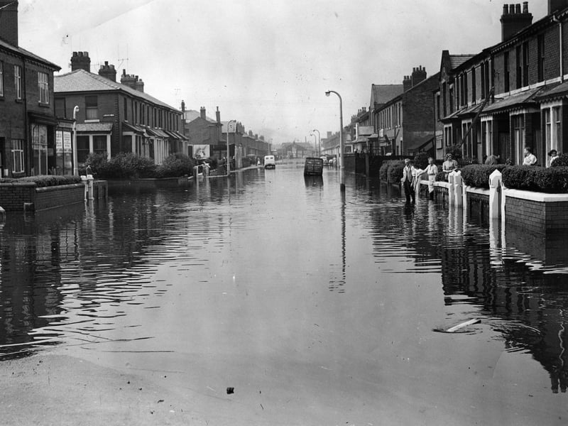 Many areas of Blackpool were flooded following the biggest storm for years in 1956