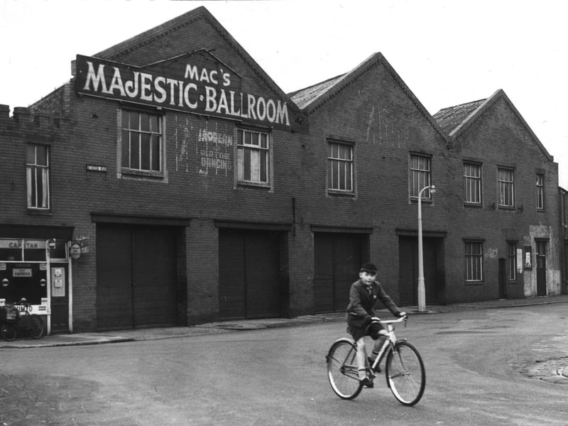 Mac's Majestic Ballroom, Bathesda Square. The building consisted of a ballroom on the first floor, a garage and a small shop. The premises were sold to the Brunswick Workingmen's Club