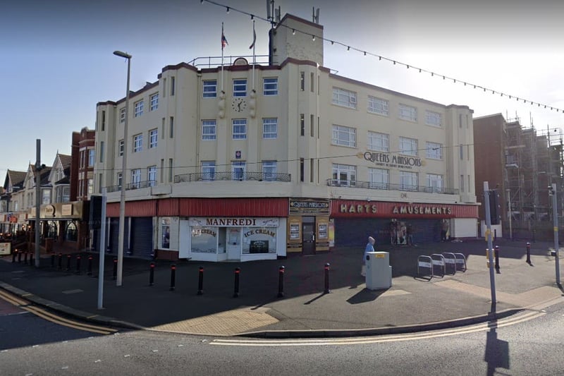 Queen's Mansions, the Art Deco apartments above Harts amusements on Queen's Promenade, Bispham