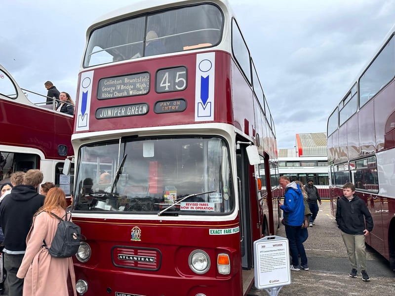 This vehicle was one of a batch of 50 vehicles delivered during 1971-1972. In 1988 the vehicle was sold for preservation. It later fell into disrepair in a storage yard in Blackpool before being recovered back to Scotland. The current owner has restored it and it is now housed in the Scottish Vintage Bus Museum.