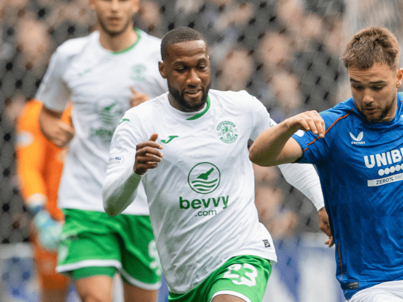A bright first start for the Canadian, who was a real outlet for Hibs before going off for Youan.
