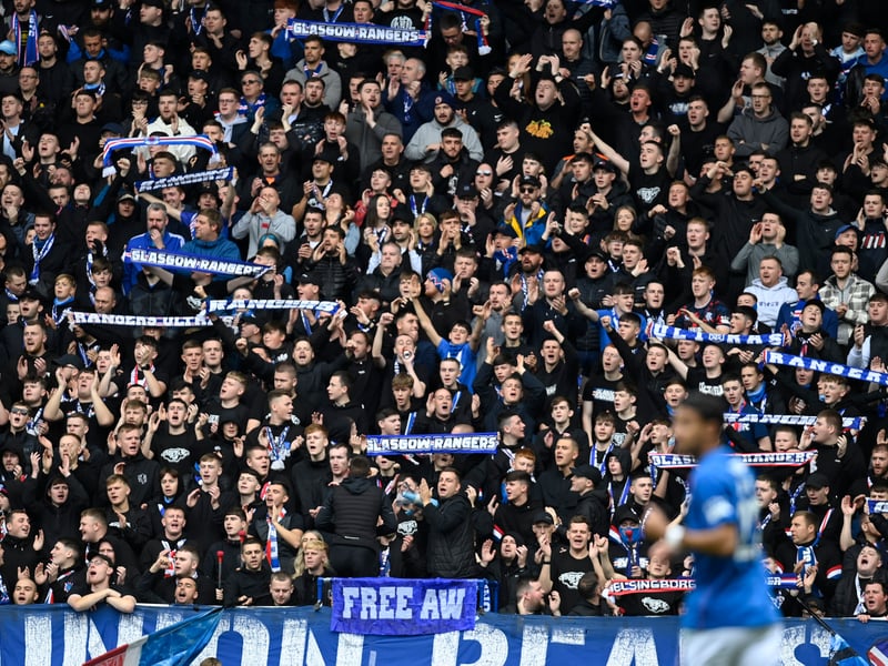 Rangers fans during the 1-0 win over Hibs.