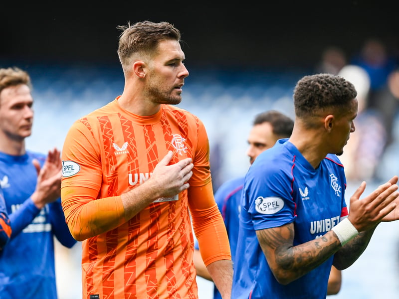 Jack Butland shows the home support his gratitude after the game.