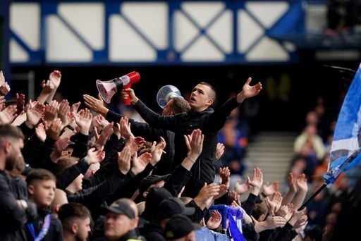 Rangers fans in the stands at Ibrox.
