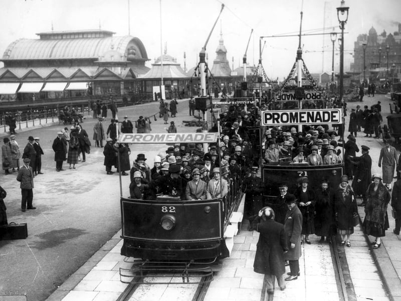 Trams on the promenade