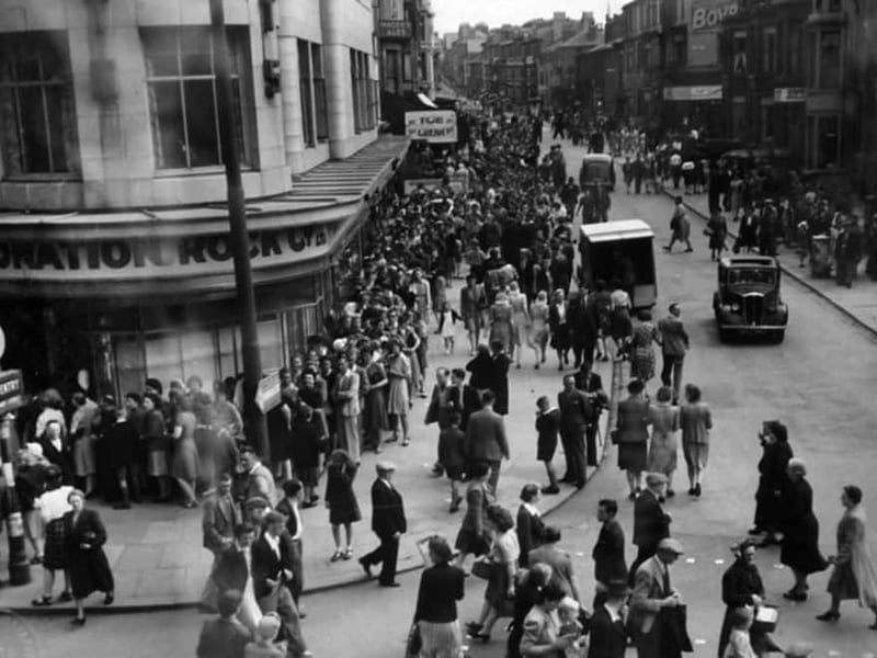 Coronation Rock shop on the corner of Adelaide Street and Bank Hey Street in the 30s/40s