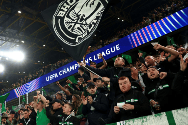 Celtic fans ahead of kick-off in Dortmund. Cr: Getty Images.