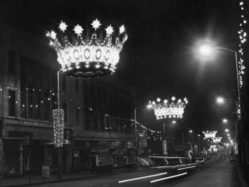 Youngsters looked forward to seeing the Christmas lights, pictured here on The Moor in 1964, bringing a little extra dazzle to Sheffield city centre each winter