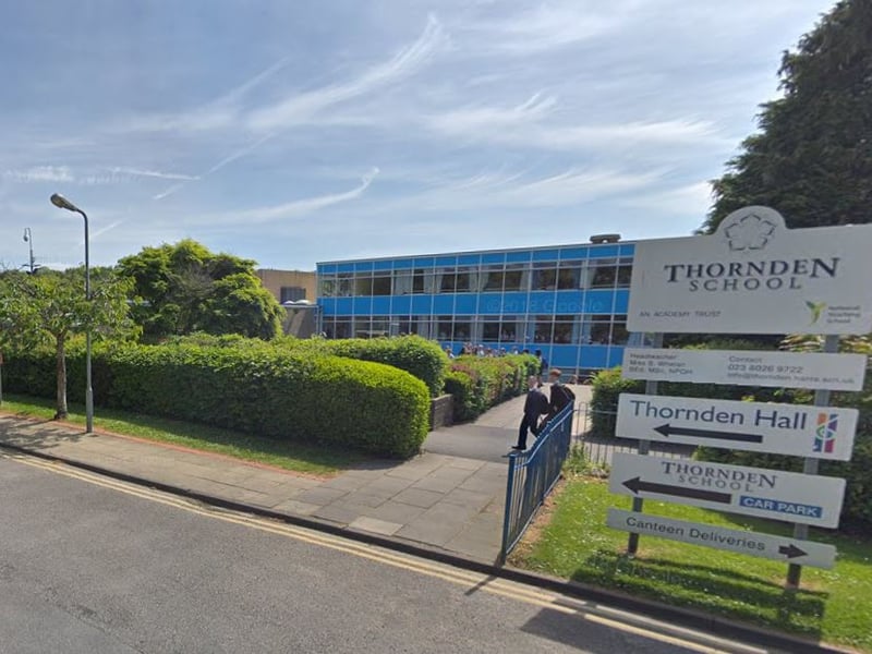 Next up is Thornden, a secondary academy in Chandler’s Ford, in the Eastleigh borough. It was most recently rated ‘good’ overall by Ofsted.
In the 2024/25 school year, it had an Attainment 8 score of 59.8 – compared to a local average of 45.4 and a national average of 45.9.