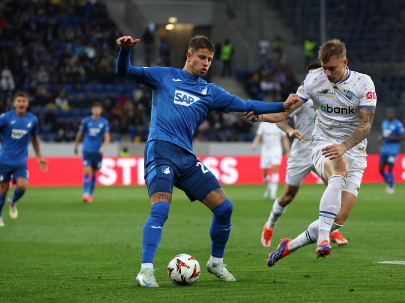 A brace from Czech forward Adam Hložek helped the Bundesliga side to a 2-0 win over Dynamo Kyiv at the Rhein-Neckar-Arena in Sinsheim.