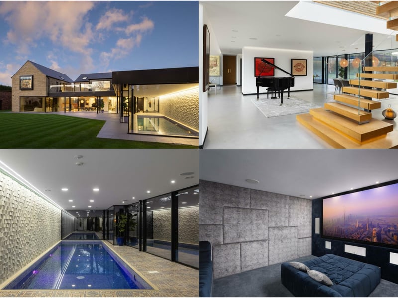This architecturally stunning home with home cinema and indoor swimming pool is on the market for £3,500,000.