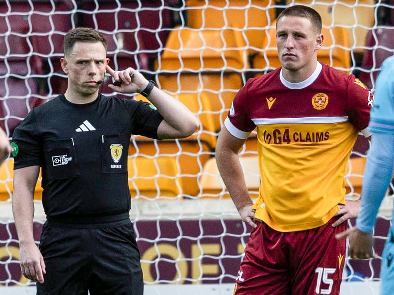 Red carded in last week's win over St Mirren.
