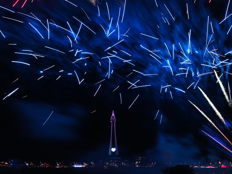 Blue fireworks