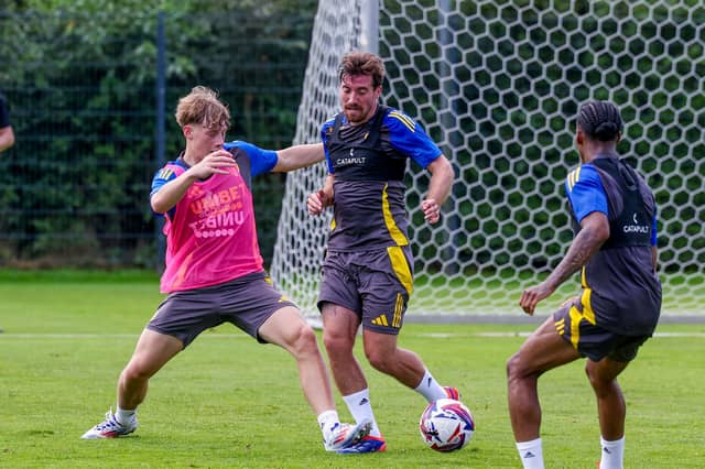 Teenager Chambers (L) made his professional debut in the home win versus Plymouth last month and even scored against Harrogate in pre-season. He could be in line for some minutes when the League Two side arrive at Elland Road.