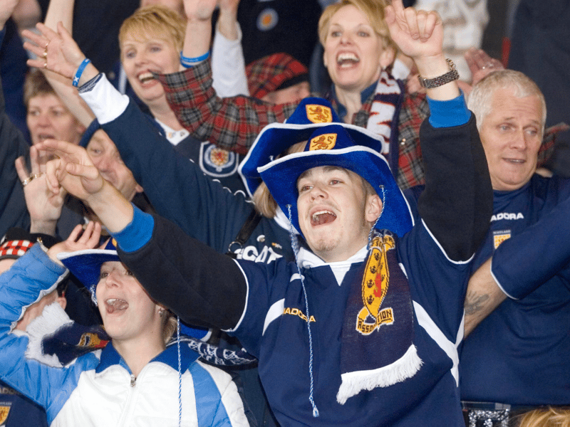 Scotland fans go wild after an memorable victory over France.