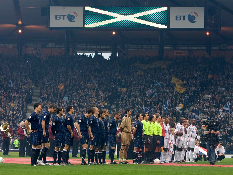 The teams line-up ahead of kick-off.