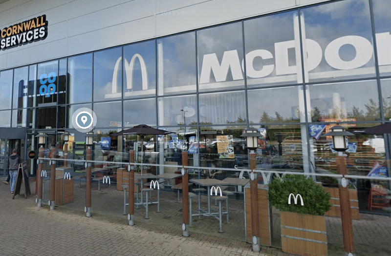 McDonald’s at Cornwall Services, St Austell has a Google rating of 4.1*, with 52.42% of ratings at 5*.