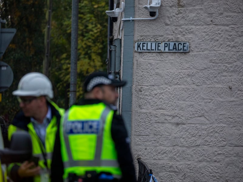 Police Scotland officers have attended the scene, alongside a specialist urban search and rescue team, a heavy rescue unit, one Scottish Fire and Rescue Service height appliance and four fire engines