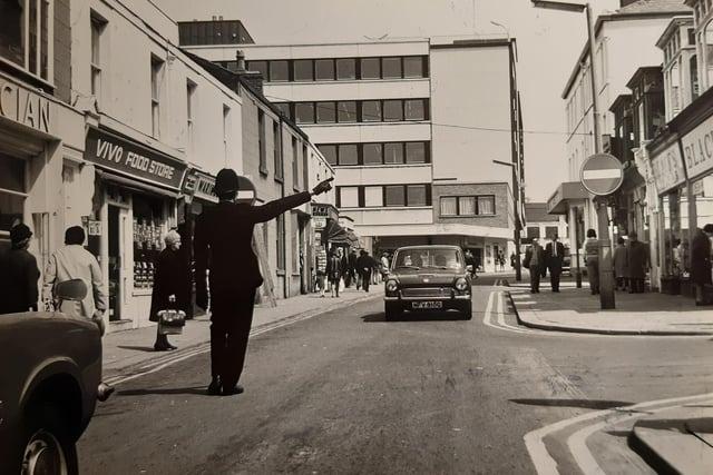 Directing traffic in Deansgate