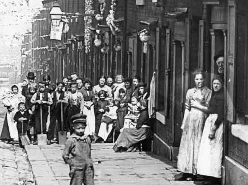 Celebrating the coronation of Edward VII in 1902, on Martin Street, Upperthorpe, Sheffield