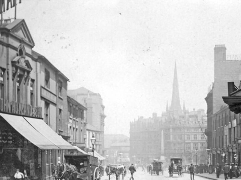 Barker's Pool, towards Town Hall Square, with John Hoyland and Son, pianoforte dealers, on the left