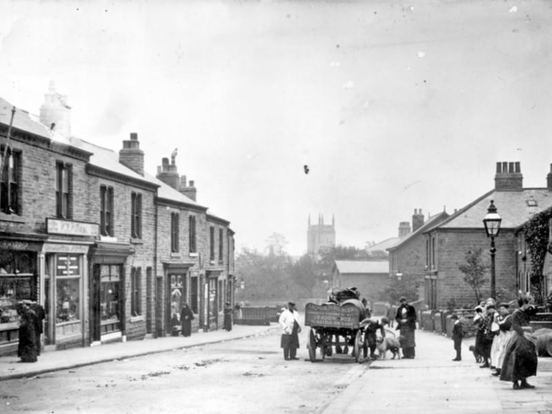 Crookes, Sheffield, looking south towards St Thomas' Church, in 1910