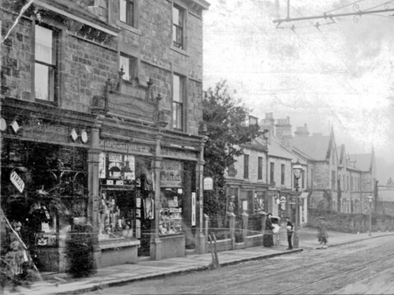 Shops on Fulwood Road, Ranmoor, including Ranmoor Post Office; and William Henry Broughton, grocer
