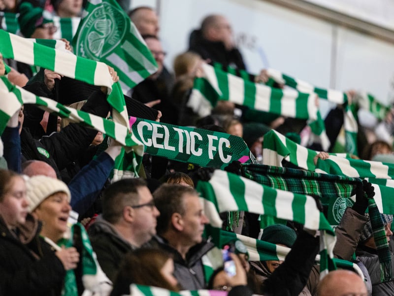 The home fans belt out a rendition of Celtic's club anthem 'You'll Never Walk Alone'.