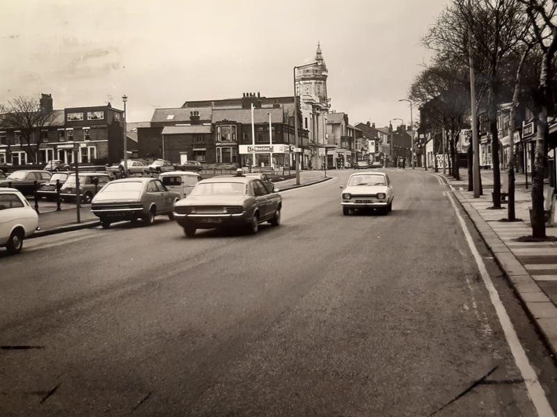 This photo was taken because of a lack of white lines on the road where Church Street meets Park Road, 1974