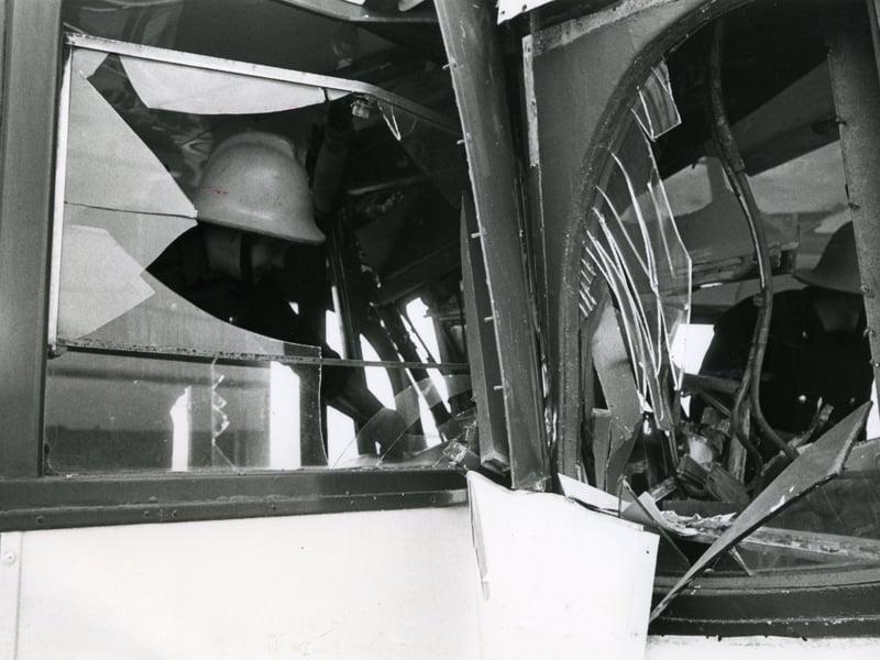 A head-on crash between two trams at the turning loop opposite Blackpool Pleasure Beach injured 6 people on 22 July 1980