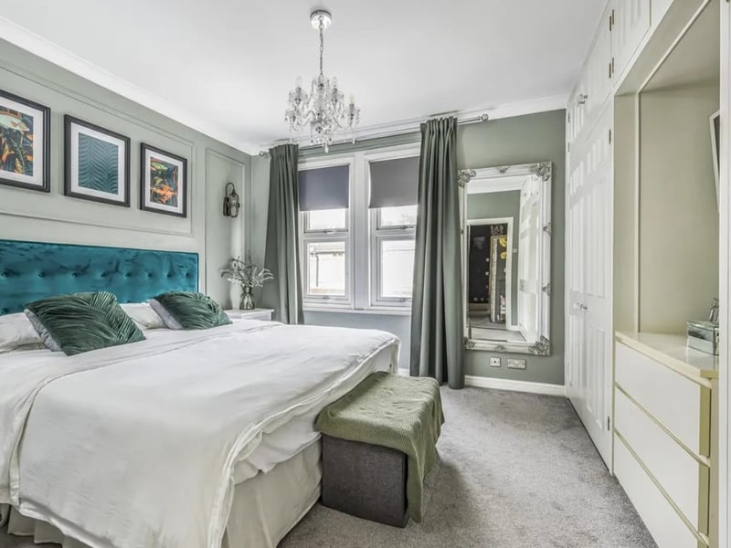 The listing says: "This is particularly evident in the Victorian-style tiles and wrought iron railings that greet you in the front forecourt, giving a nod to the home’s heritage."