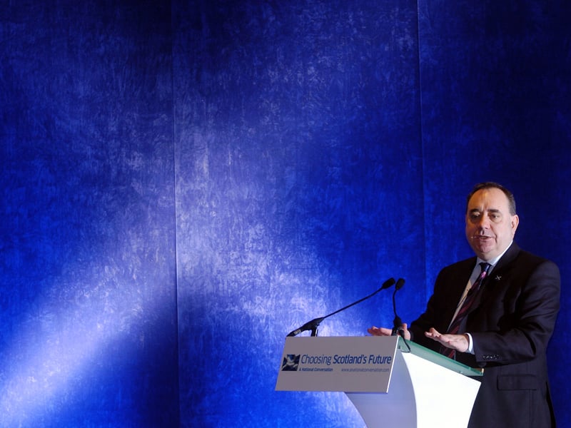 Alex Salmond speaking at the launch of the second phase of A National Conversation in 2009