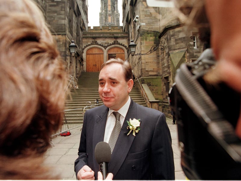 Alex Salmond arrives for the opening day of the Scottish Parliament in 1999