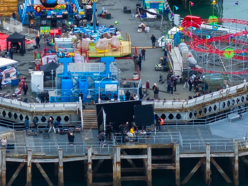 South Parade Pier has been transformed into a film set as A-listers including Ryan Gosling and Sandra Huller shoot scenes for Project Hail Mary. 

Picture: Marcin Jedrysiak 