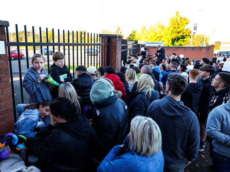 Crowds line up for a chance to see Cristiano Ronaldo at the SMiSA Stadium, home of St Mirren.