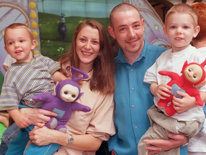 The Patterson family from Netherthorpe at Meadowhall for the Teletubbies roadshow. Pictured are Curtis, aged 20 months, mum Zoe, dad Dave and three-year-old Luke.